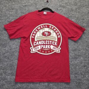 San Francisco 49ers Shirt Mens Medium Red NFL Football Candlestick Park Farewell